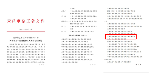 PP电子5金狮集团PP电子5金狮修建设计公司总承包事业部荣获2024年“天津市工人先锋号”